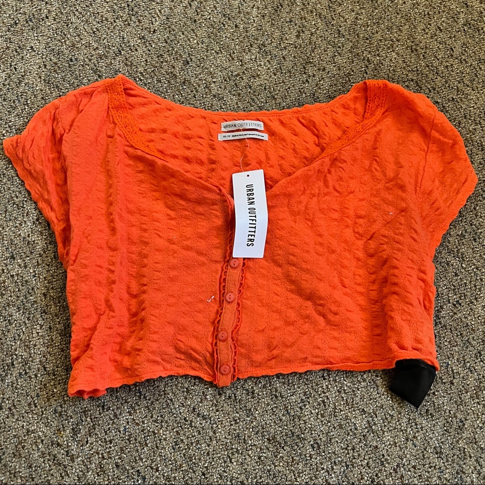 Red Urban Outfitters Cropped Shirt